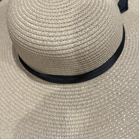 904. COST 🛑LAST3! Ribbon Hat Tan Beach Summer Resort Vacation Sun Straw Ribbon - Picture 2 of 2